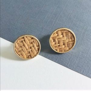 Boutique | Rattan Straw Stud Earrings